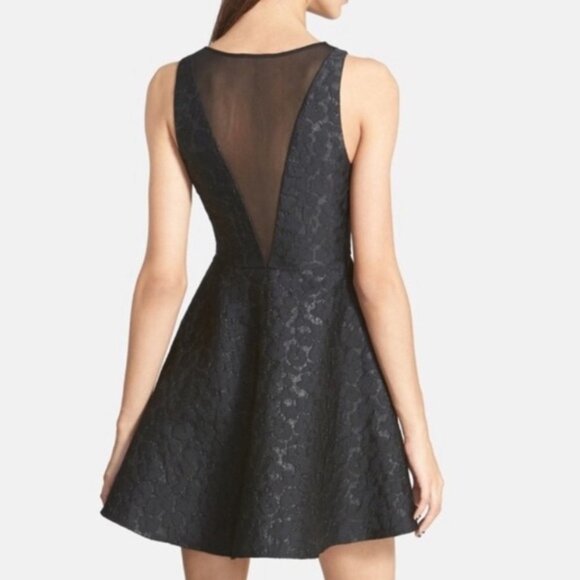 ASTR Black Jacquard LBD A-Line Sleeveless Mini Dress Size XS - Picture 8 of 10
